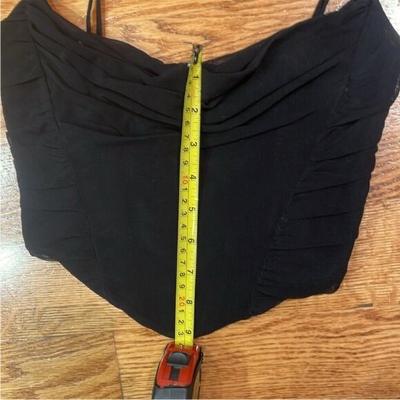 White Fox Boutique Corset Top Cropped Bustier Draped Black Size XS - Picture 12 of 16